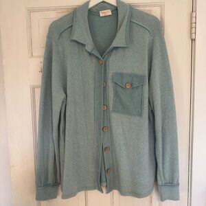 Roolee Seafoam Button-Up with Pocket